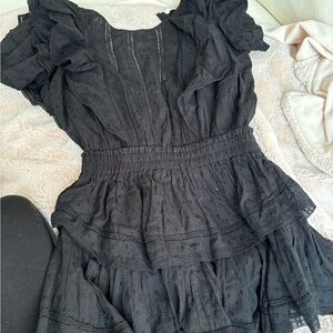 Loveshack fancy Natasha Dress - in black